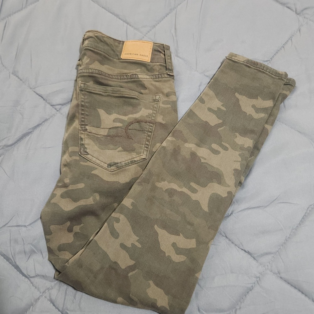 American Eagle Jegging Crop Jeans Women's‎ 4 Hi Rise Camo Next Level Stretch
